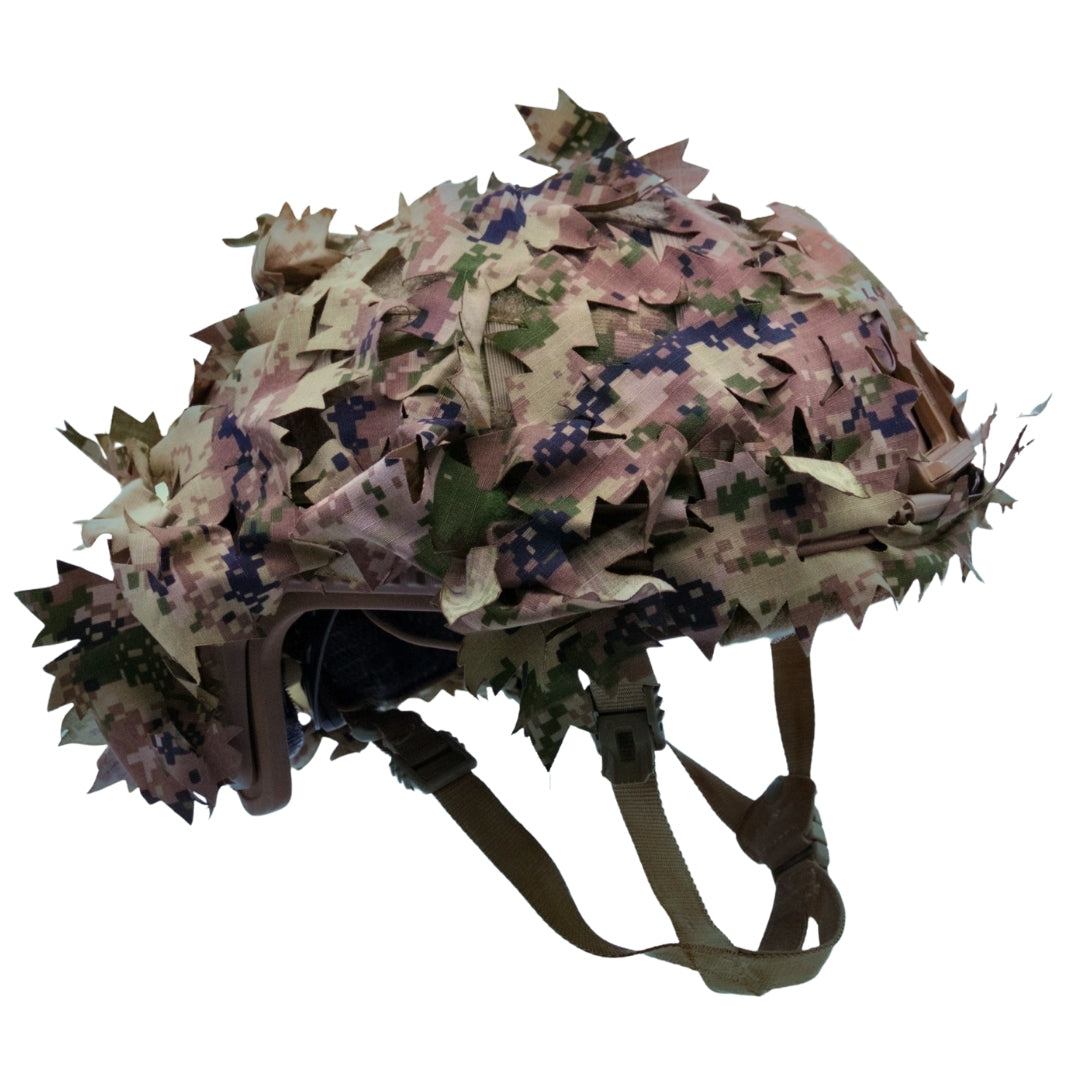 Scrim-Tac Fast Helmet Ghillie Cover - MAPLE 3D Edition Gen 2 WoodPat/Multipat
