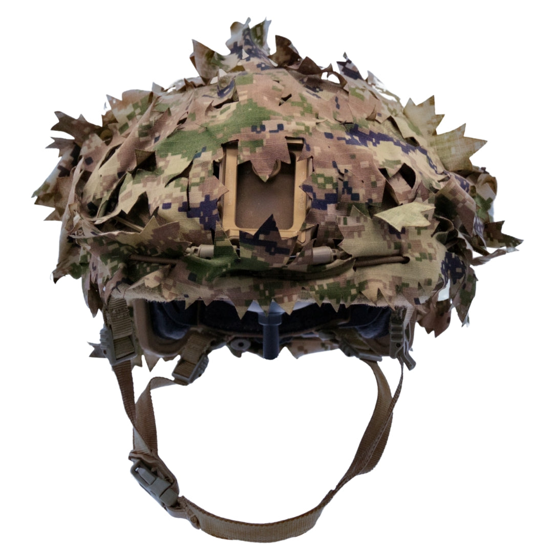 Scrim-Tac Fast Helmet Ghillie Cover - MAPLE 3D Edition Gen 2 WoodPat/Multipat