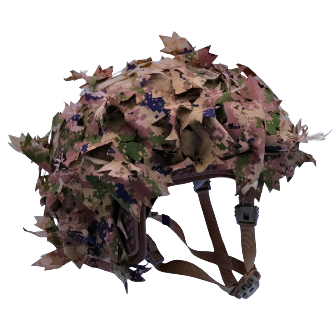 Scrim-Tac Fast Helmet Ghillie Cover - MAPLE 3D Edition Gen 2 WoodPat/Multipat