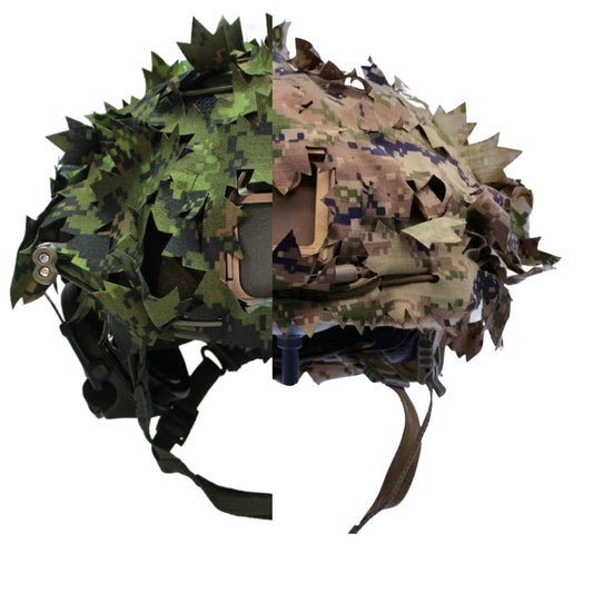 Scrim-Tac Fast Helmet Ghillie Cover - MAPLE 3D Edition Gen 2 WoodPat/Multipat