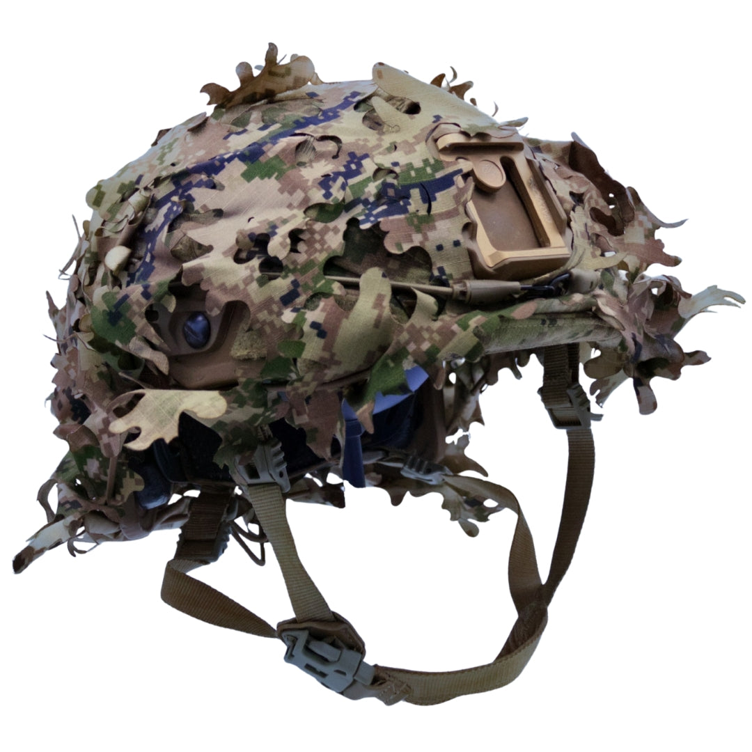 Scrim-Tac Fast Helmet Ghillie Cover - OAK 3D Edition Gen 2 WoodPat/Multipat