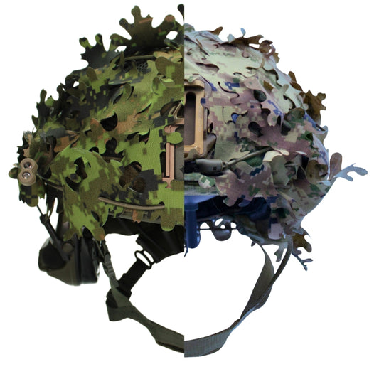 Scrim-Tac Fast Helmet Ghillie Cover - OAK 3D Edition Gen 2 WoodPat/Multipat