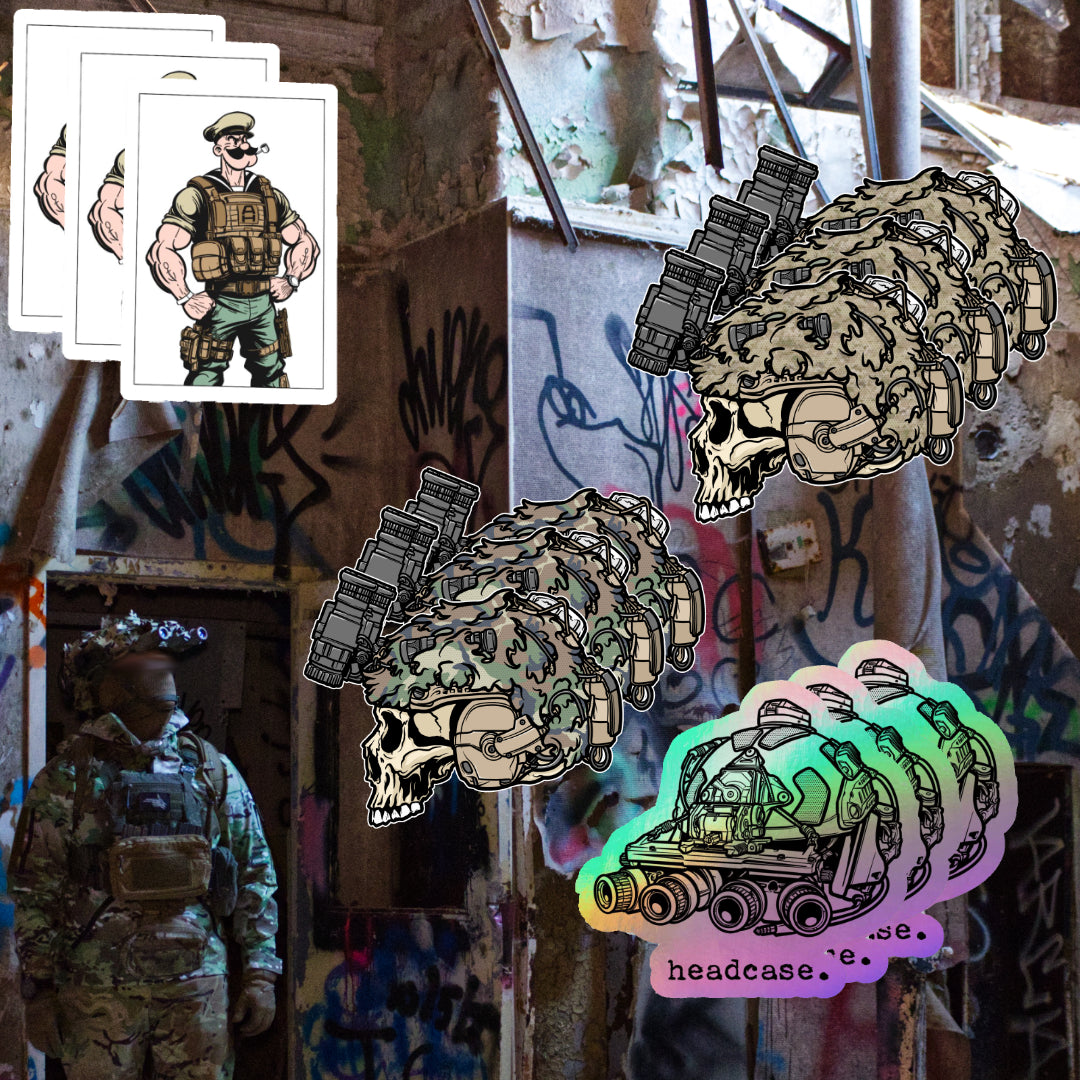 A.H. Scrim Heads Sticker