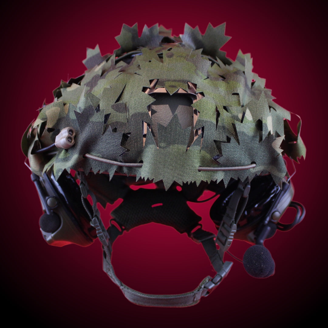 Scrim-Tac Fast Helmet Ghillie Cover - MAPLE 3D Edition GEN 2