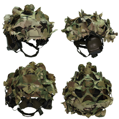 Scrim-Tac Fast Helmet Ghillie Cover - ASH 3D Edition Gen 2