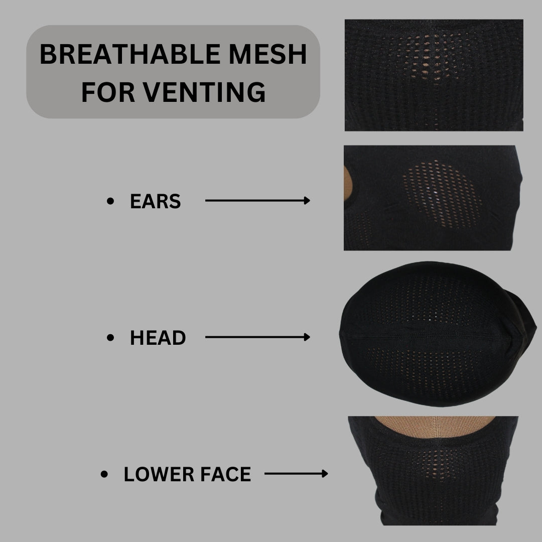 A.H. Black Breathable Balaclava Head Mask