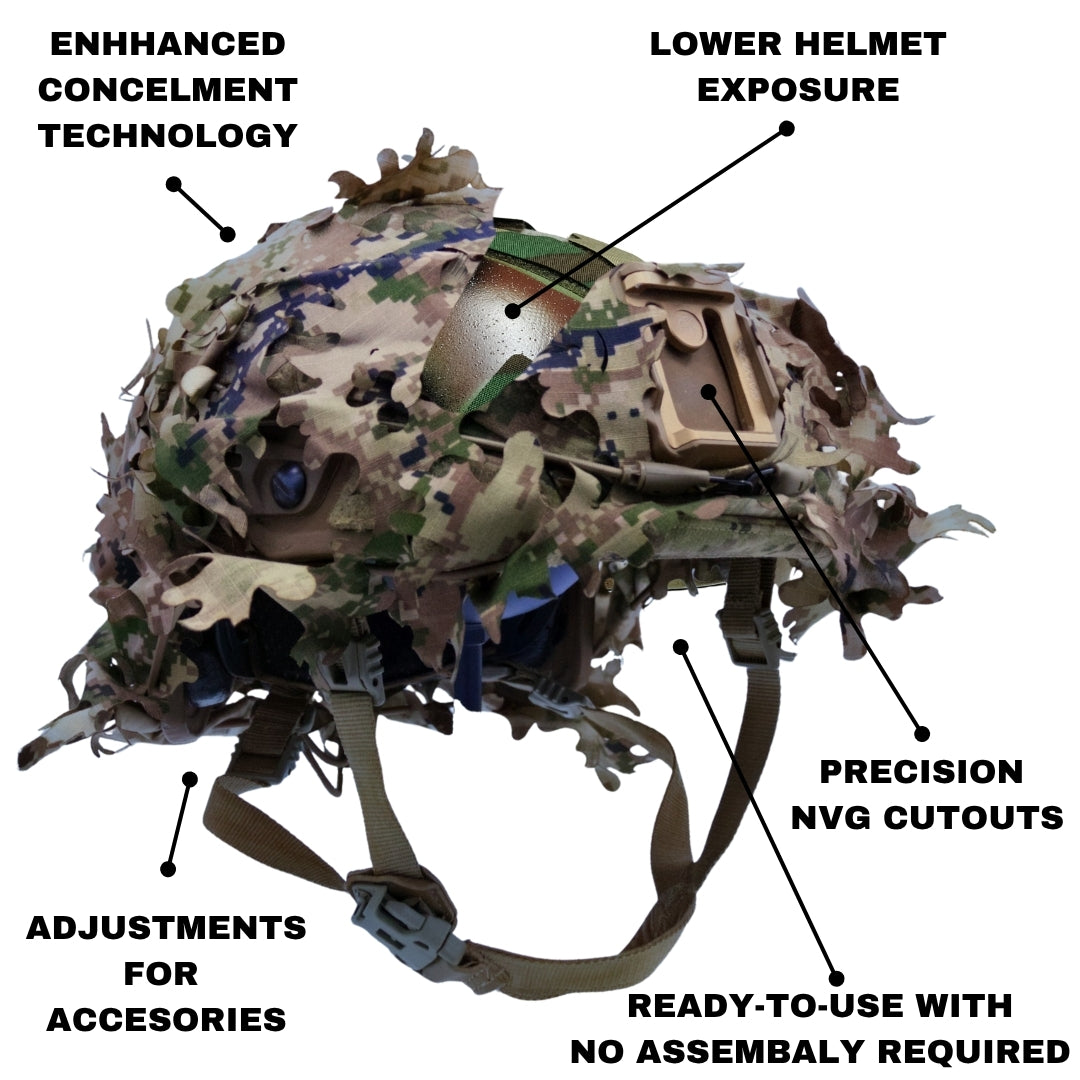 ScrimTac MICH style Helmet Cover - MAPLE 3D EDITION WoodPat/Multipat