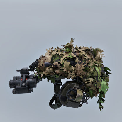 Scrim-Tac Fast Helmet Ghillie Cover - ASH 3D Edition Gen 2 WoodPat/Multipat